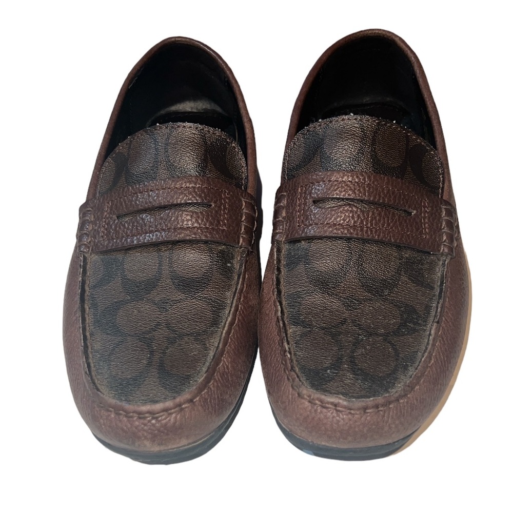 Coach Mott Driver Leather Penny Loafers Classic
Logo Brown FG1105 Men's Size 11D